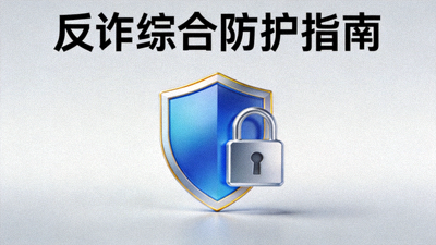 反诈综合防护指南封面，展示盾牌与锁图标
